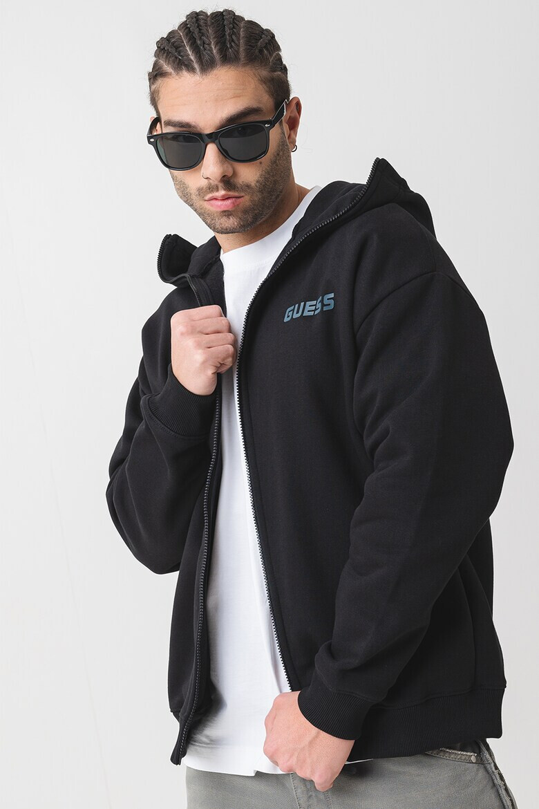 GUESS Фитнес худи с цип и лого - Pepit.bg