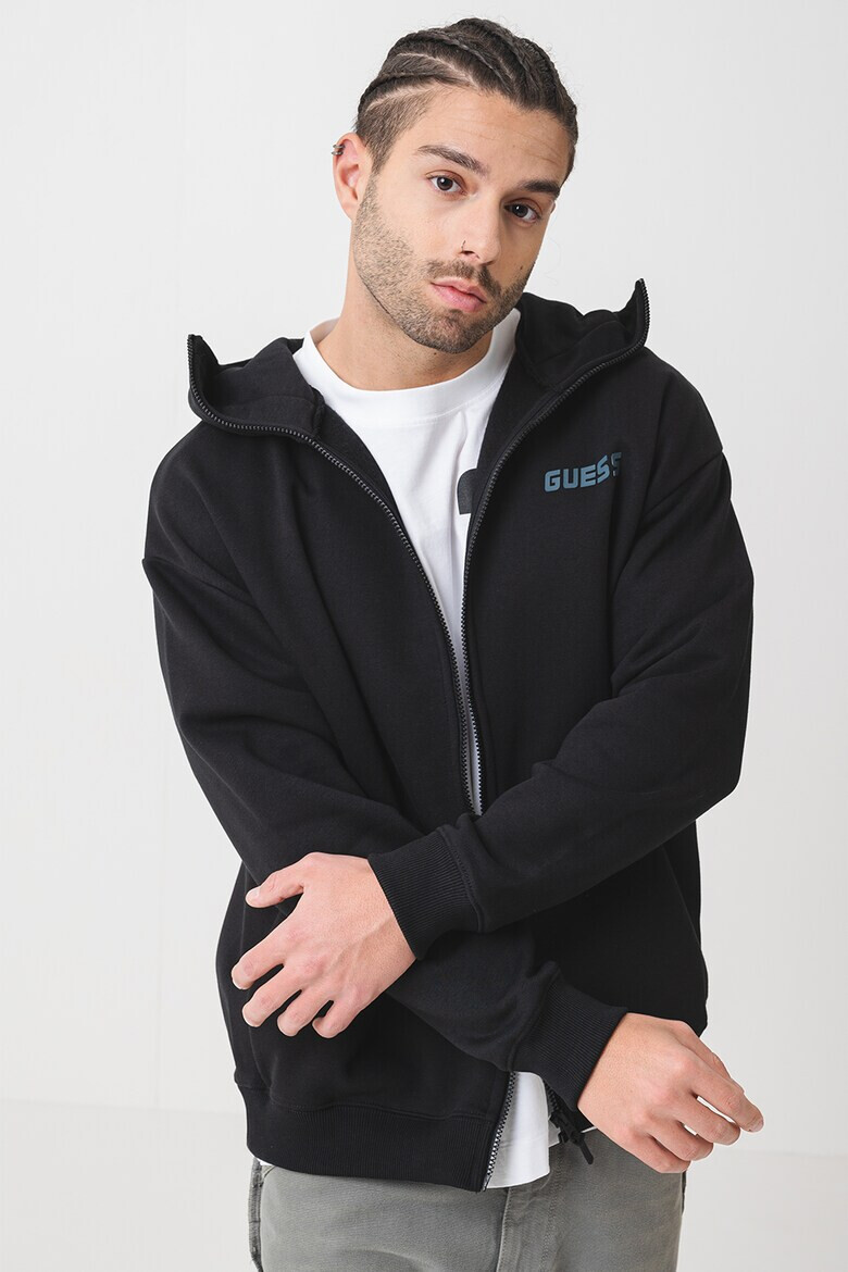 GUESS Фитнес худи с цип и лого - Pepit.bg