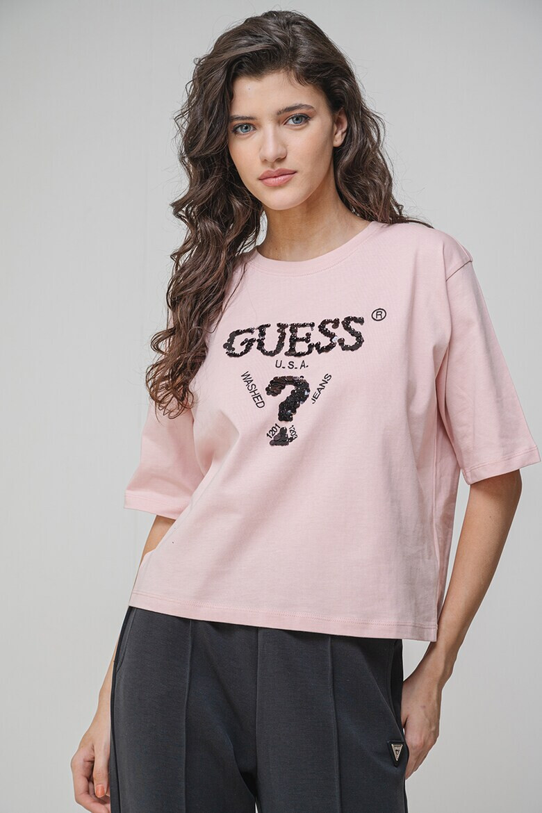 GUESS Фитнес тениска с лого - Pepit.bg