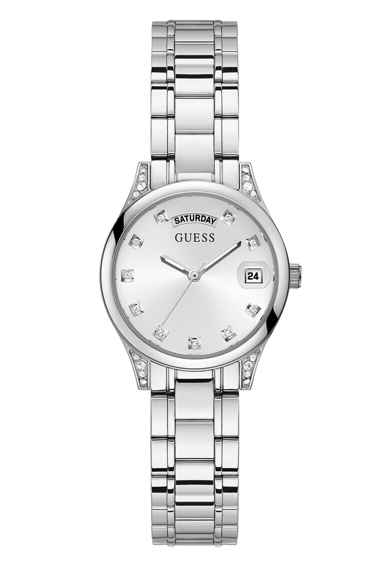 Guess Иноксов аналогов часовник с кристали - Pepit.bg