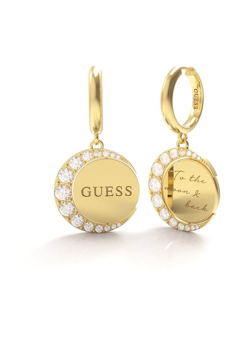 GUESS Иноксови обеци с кристали - Pepit.bg