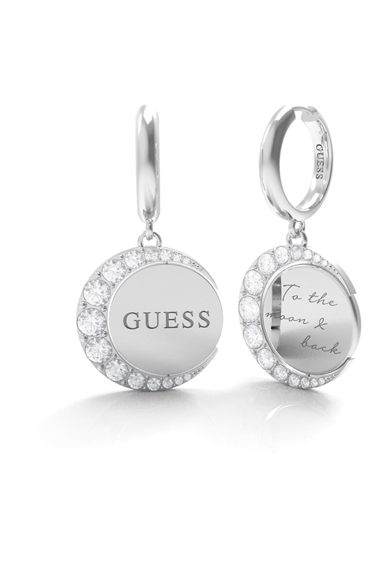 GUESS Иноксови обеци с кристали - Pepit.bg
