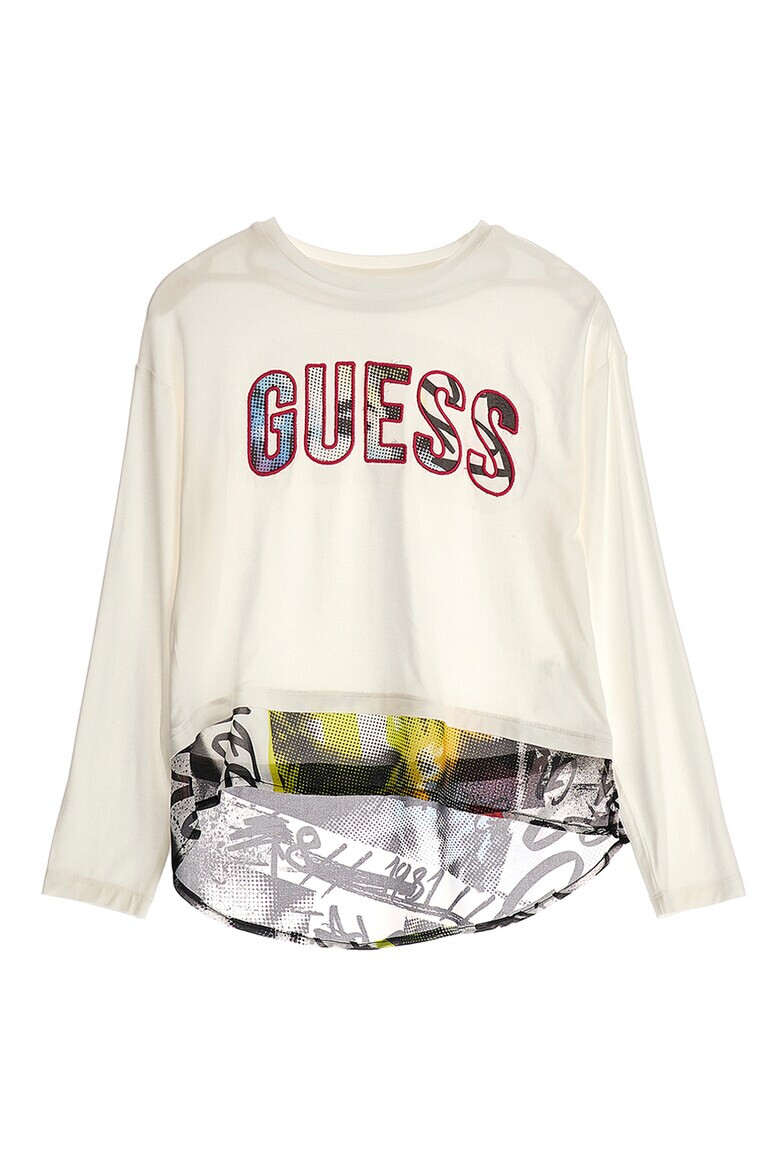 GUESS JEANS Асиметрична блуза с лого - Pepit.bg