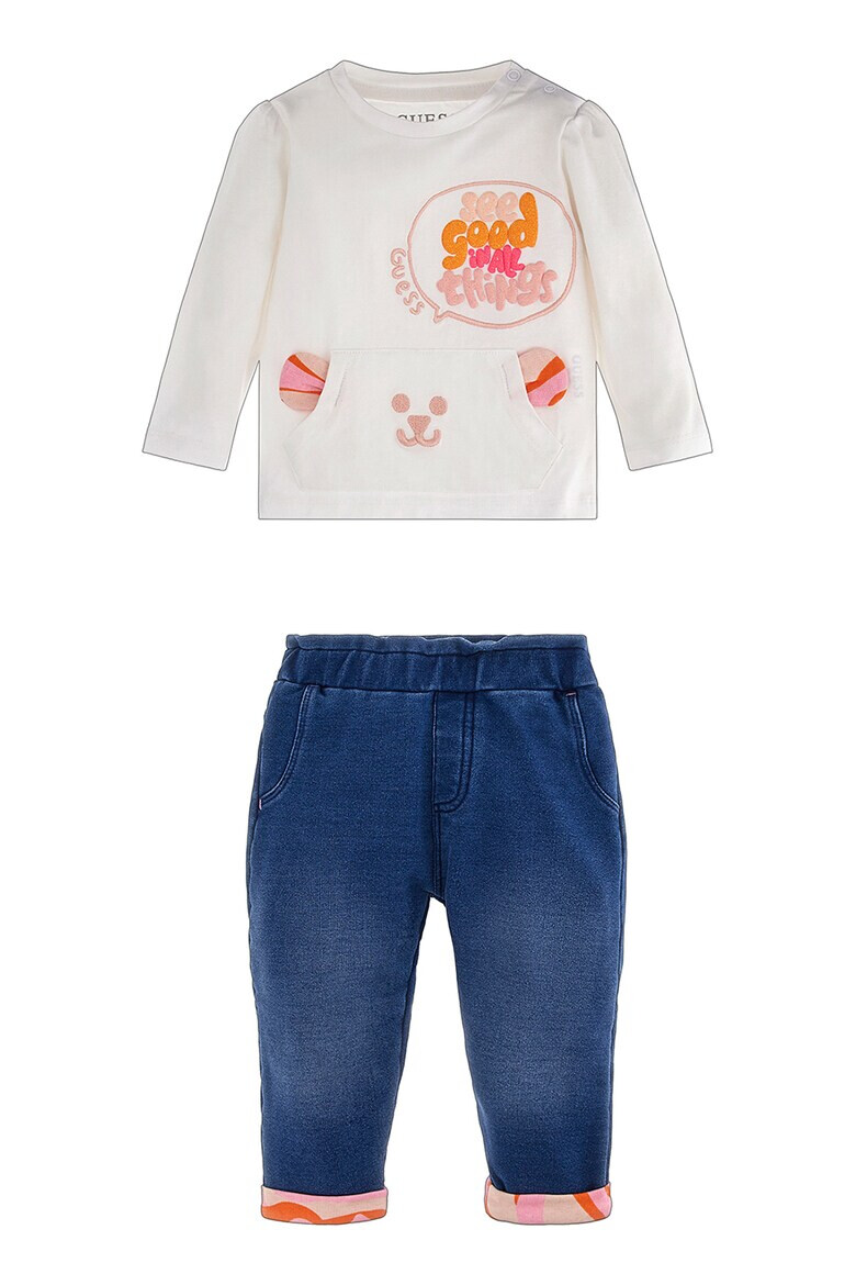 GUESS JEANS Блуза и дънки тип джогър - 2 части - Pepit.bg