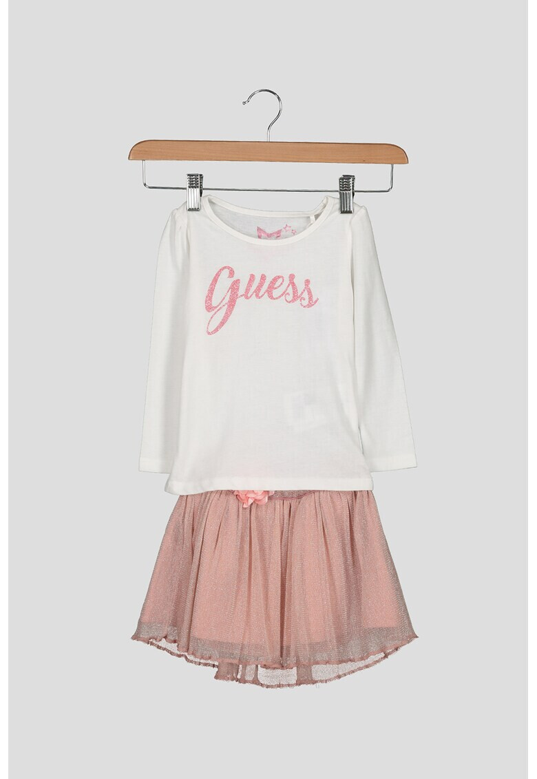 GUESS JEANS Блуза на лога с къса пола - Pepit.bg