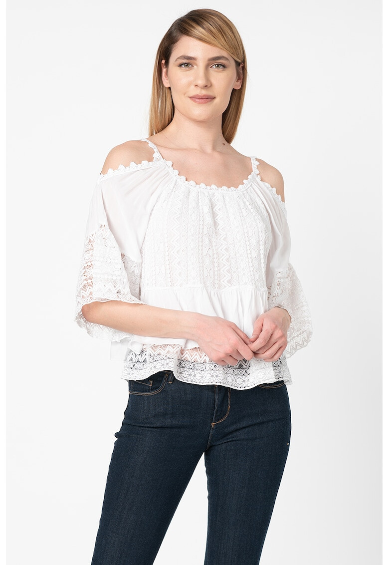 GUESS JEANS Блуза Olimpia с дантела - Pepit.bg