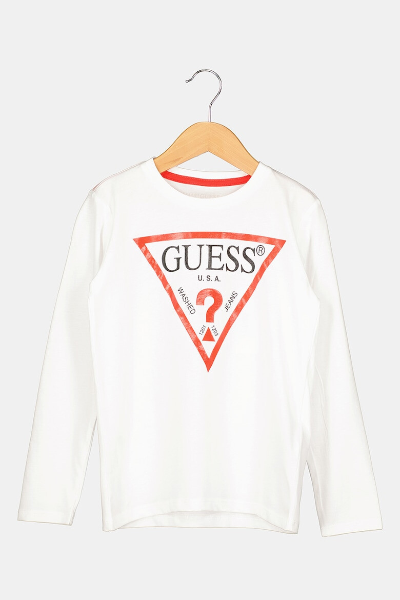 GUESS JEANS Блуза от органичен памук с лого - Pepit.bg