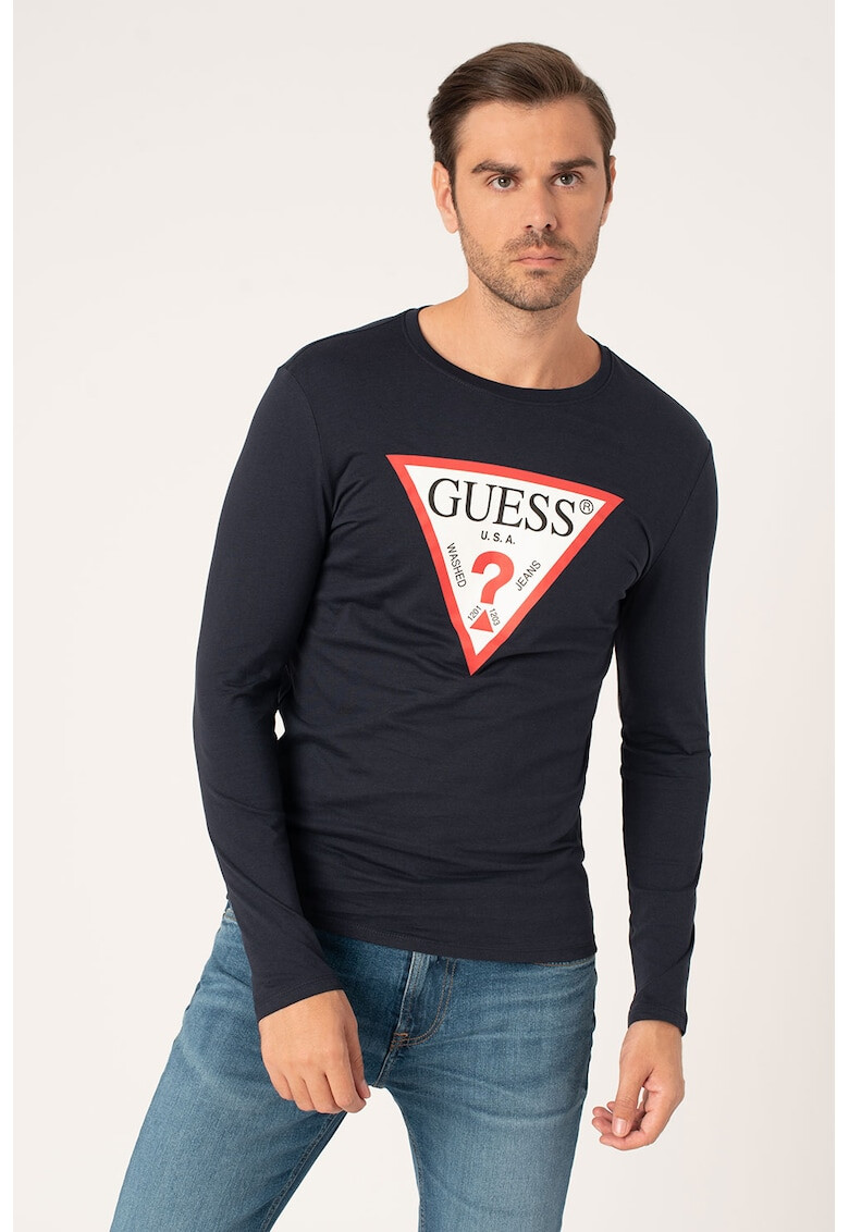 GUESS JEANS Блуза по тялото с лого - Pepit.bg