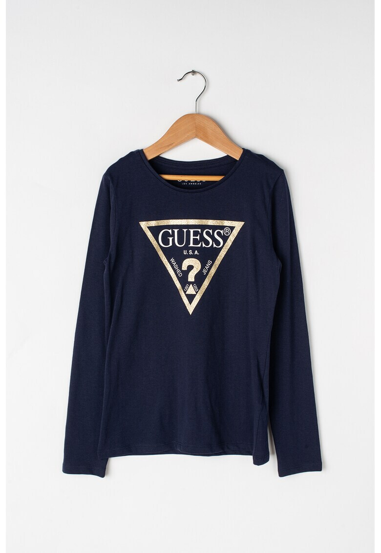 GUESS JEANS Блуза с бляскаво лого - Pepit.bg