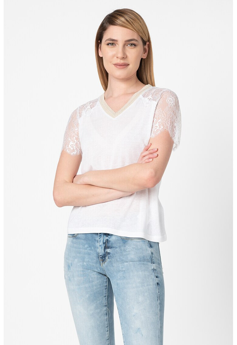 GUESS JEANS Блуза с дантела - Pepit.bg