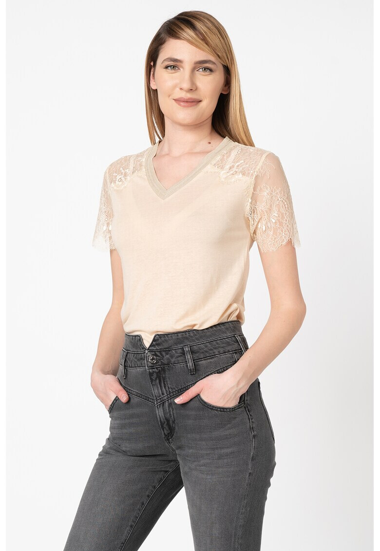 GUESS JEANS Блуза с дантела - Pepit.bg