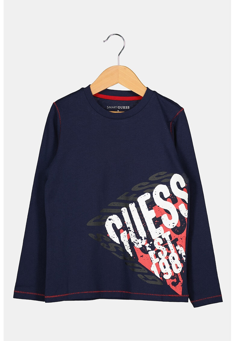 GUESS JEANS Блуза с контрастно лого - Pepit.bg