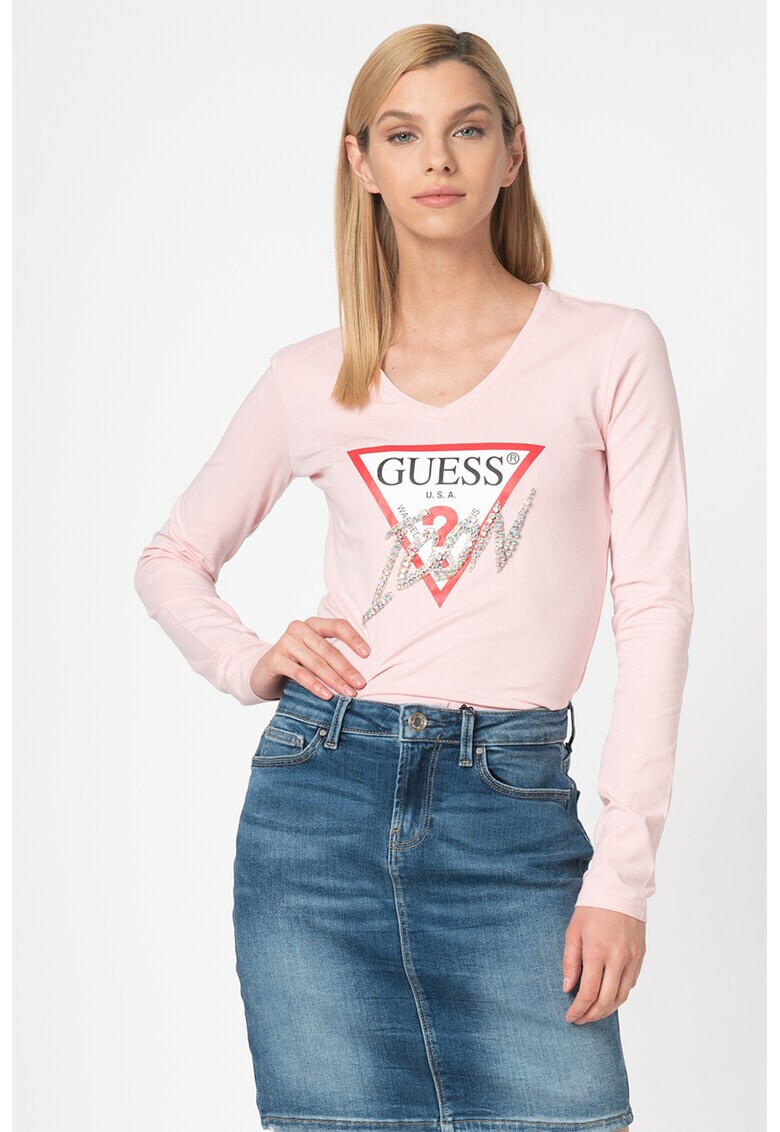 GUESS JEANS Блуза с лого - Pepit.bg
