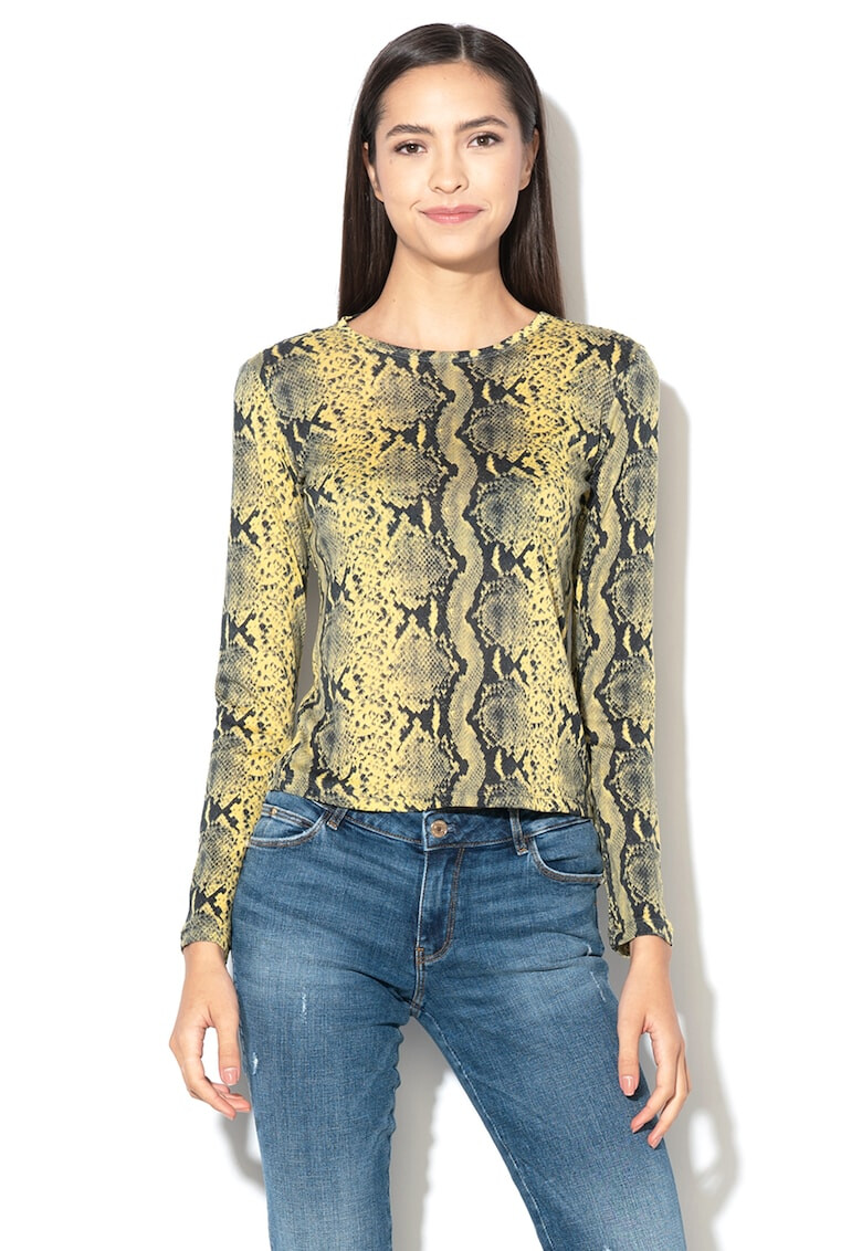 GUESS JEANS Блуза с модал и шагрен - Pepit.bg