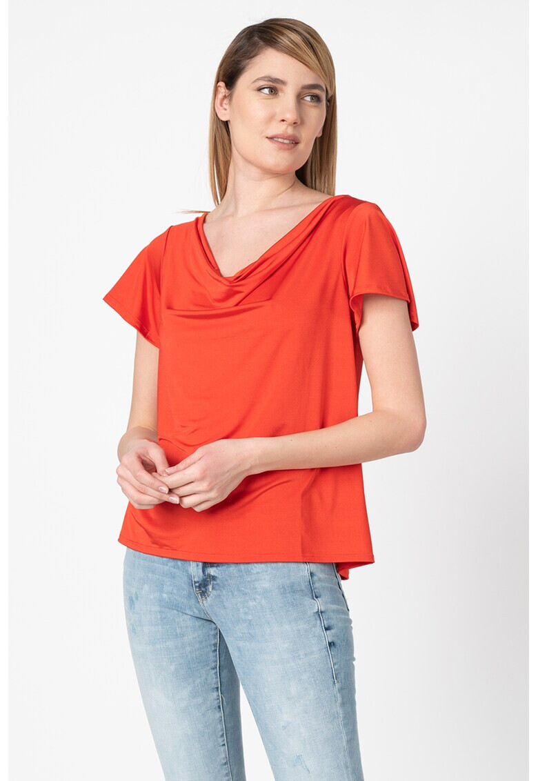 GUESS JEANS Блуза с къси ръкави и отвори на гърба - Pepit.bg