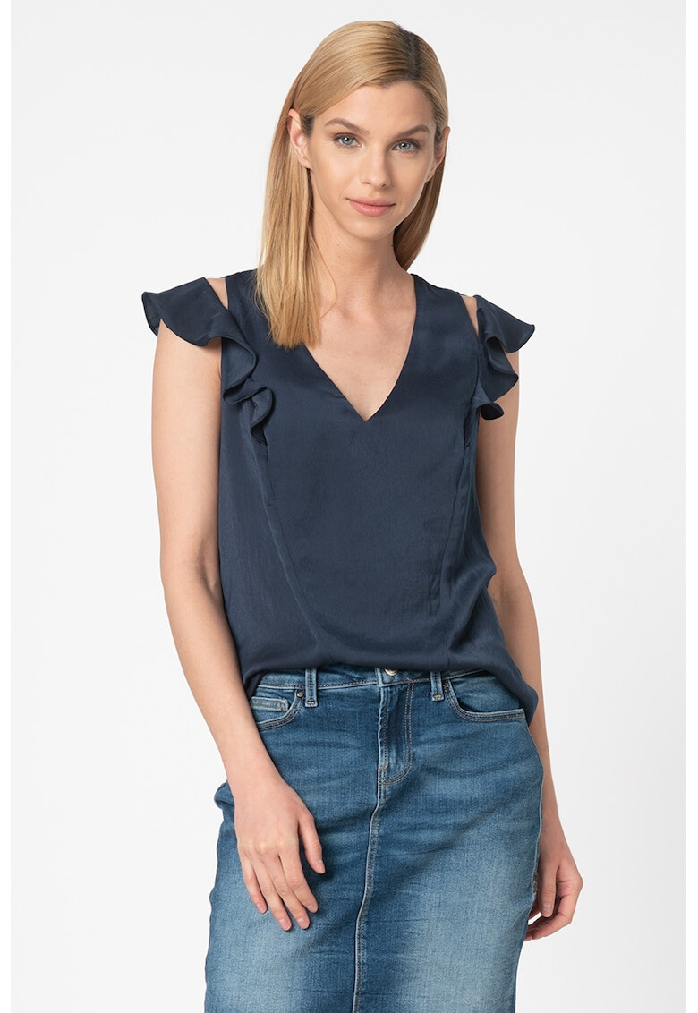 GUESS JEANS Блуза с шпиц - Pepit.bg