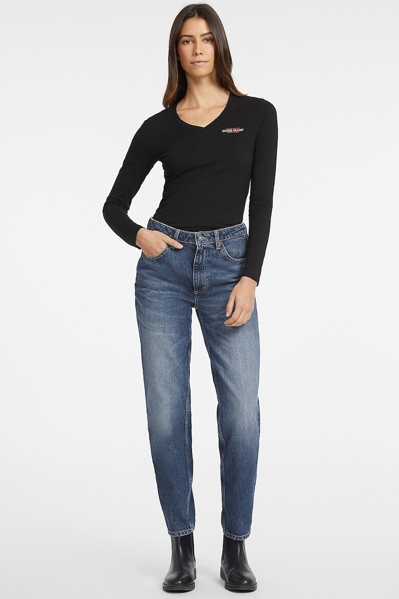 GUESS JEANS Блуза с шпиц и лого - Pepit.bg