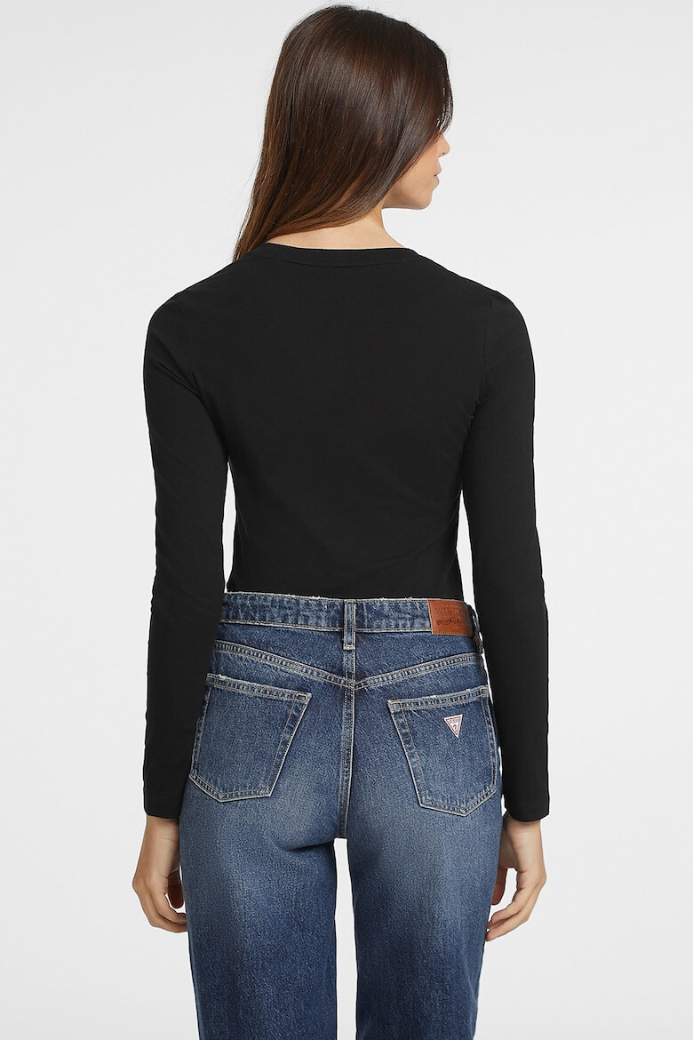 GUESS JEANS Блуза с шпиц и лого - Pepit.bg