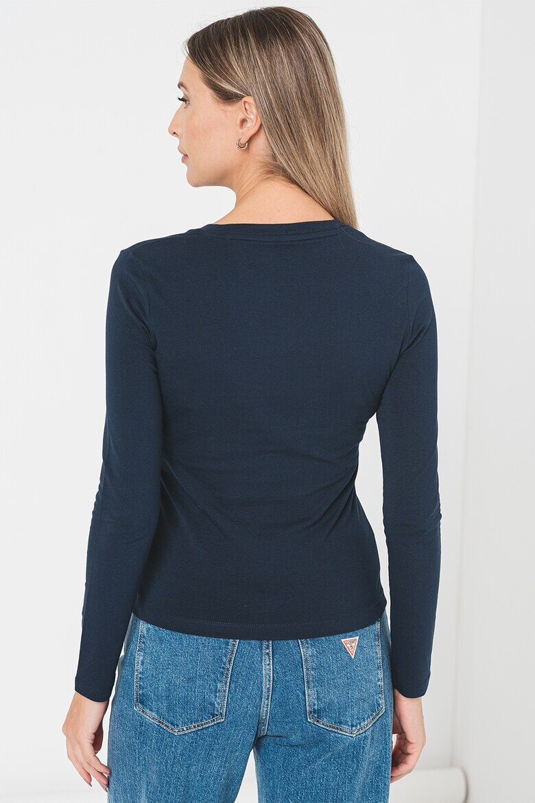 GUESS JEANS Блуза с шпиц и лого - Pepit.bg