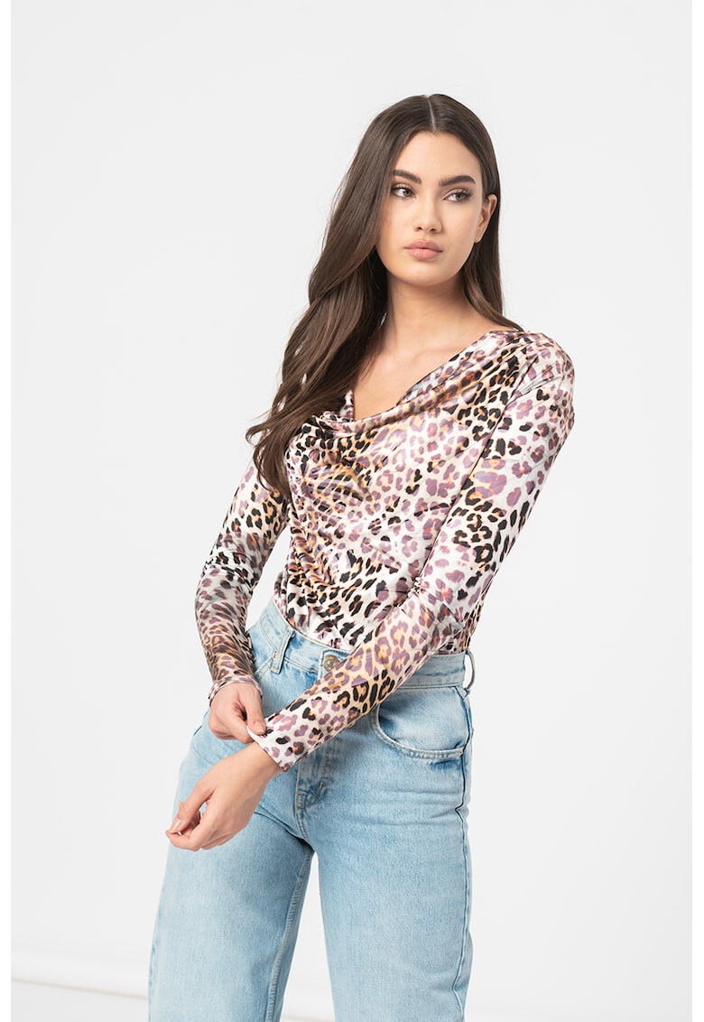 GUESS JEANS Блуза тип боди с животинска шарка - Pepit.bg