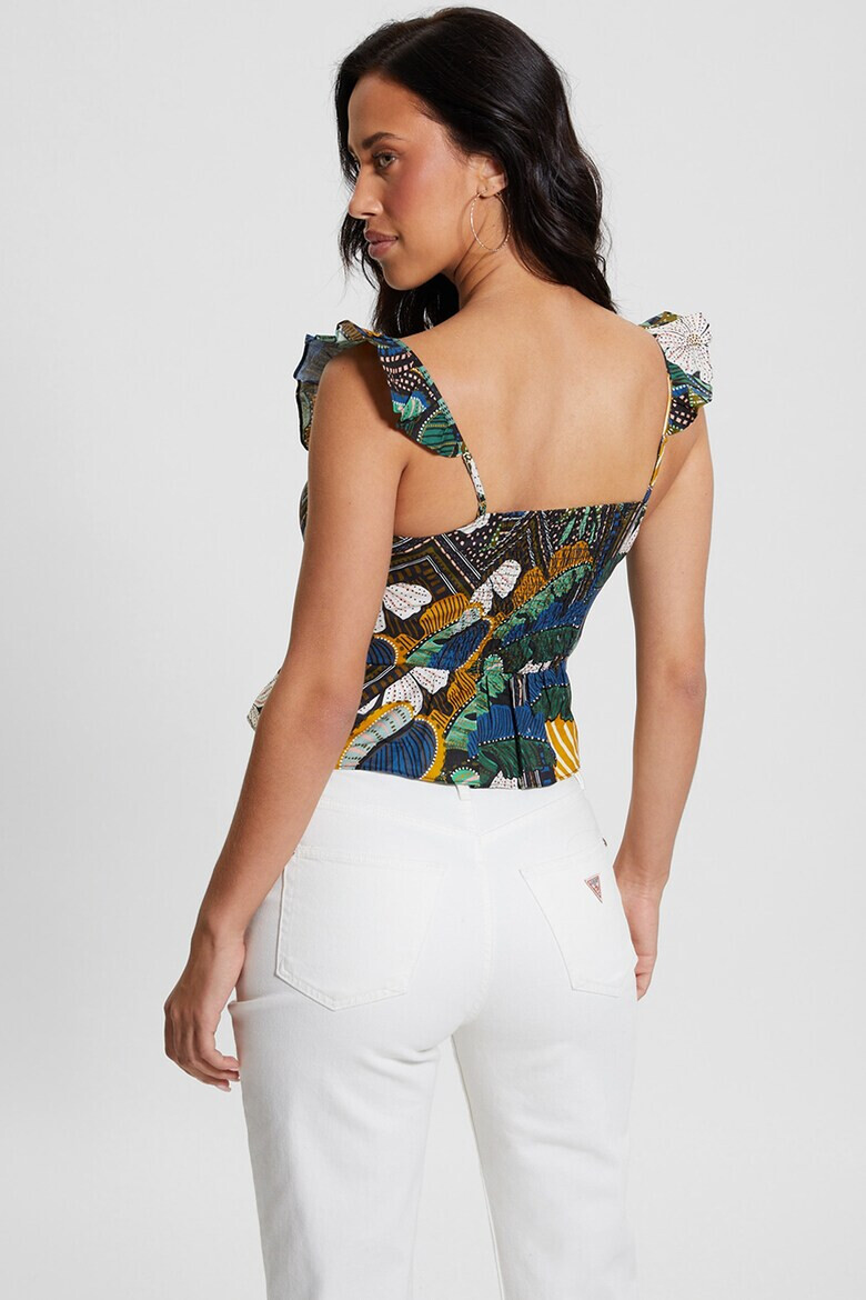 GUESS JEANS Блуза тип пеплум с лен - Pepit.bg
