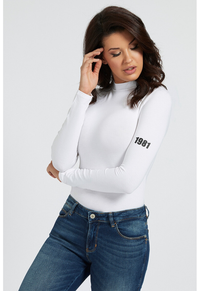 GUESS JEANS Боди с ниска яка и лого - Pepit.bg