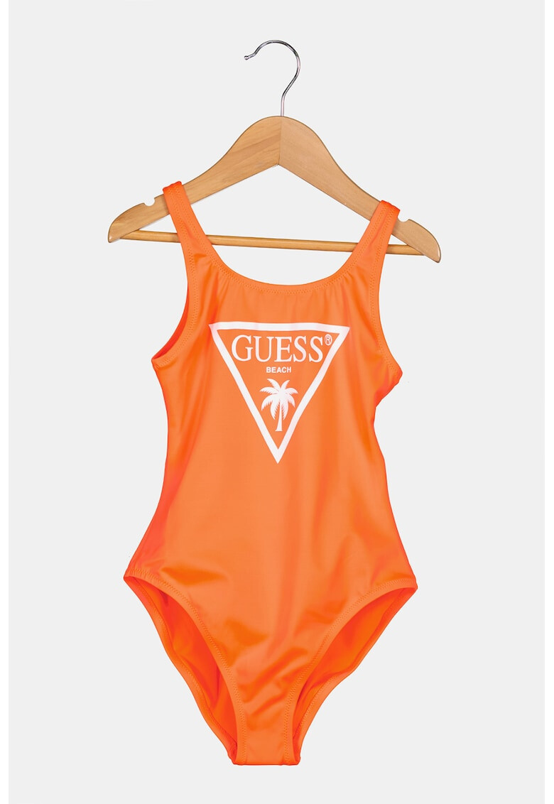 GUESS JEANS Цял бански с контрастно лого - Pepit.bg