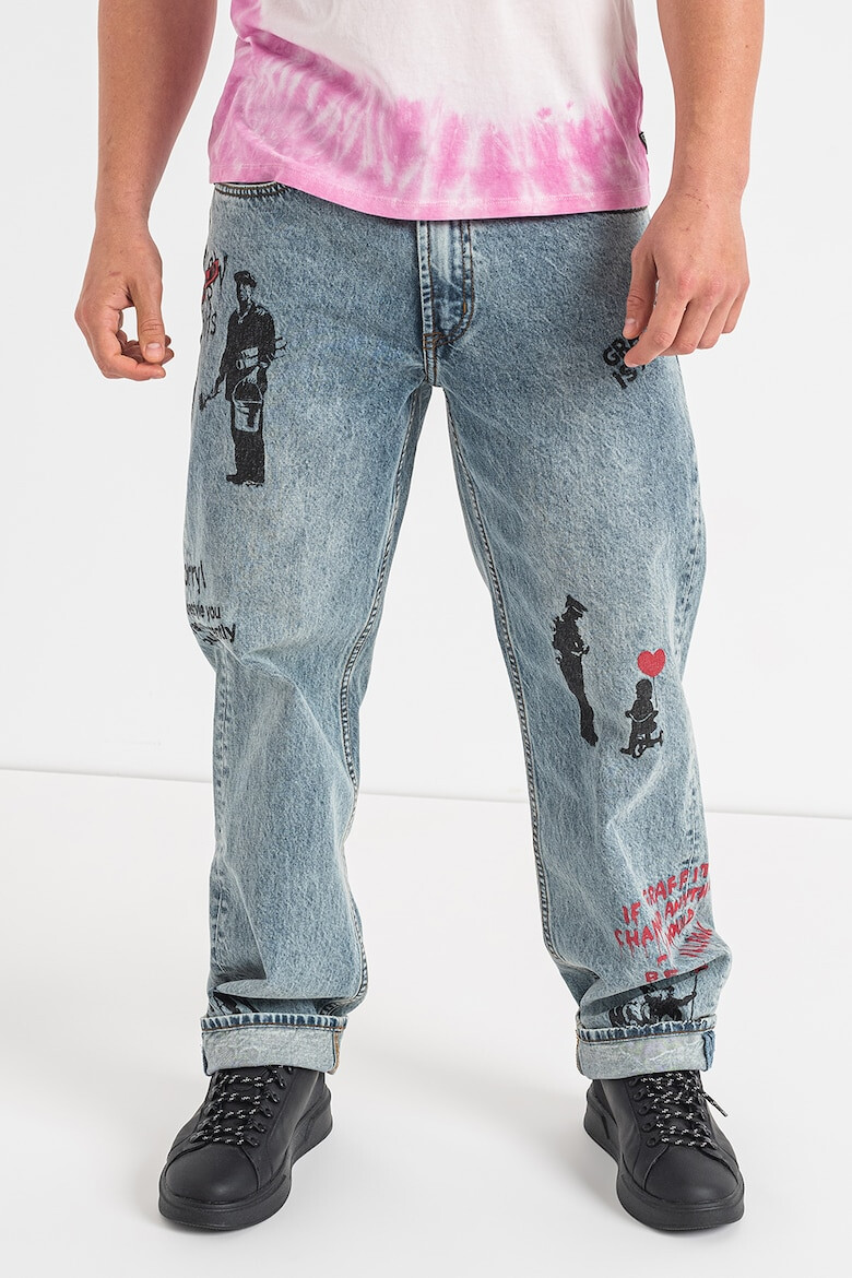 GUESS JEANS Дънки със свободна кройка и щампа - Pepit.bg