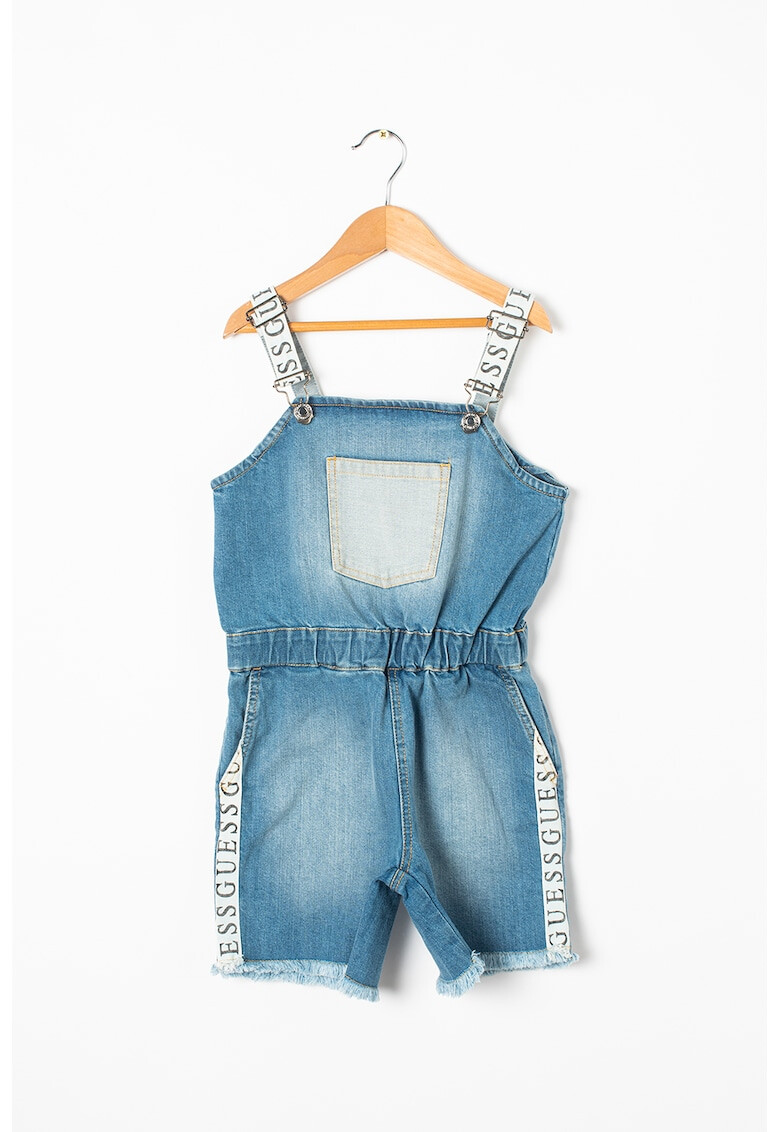 GUESS JEANS Дънков гащеризон с лого встрани - Pepit.bg