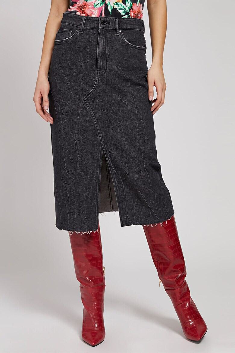 GUESS JEANS Дънкова пола с шлиц отпред - Pepit.bg