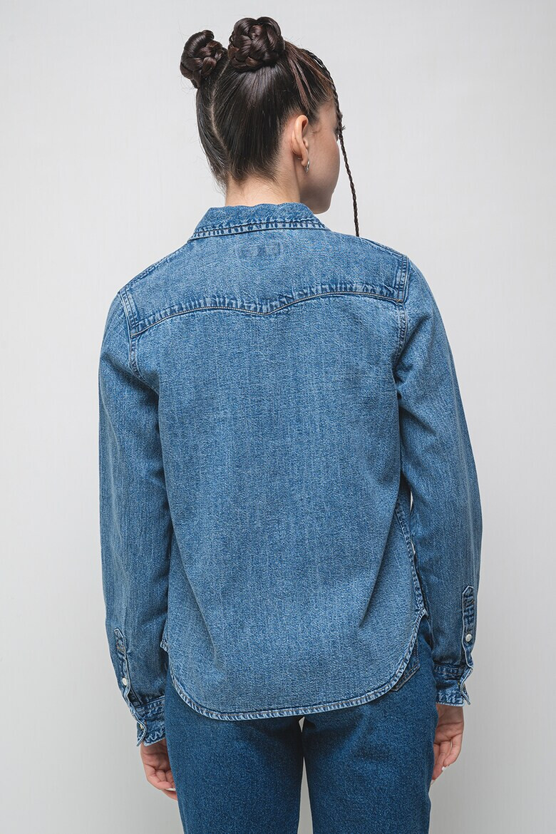GUESS JEANS Дънкова риза с джобове с капаче - Син меланж - Pepit.bg