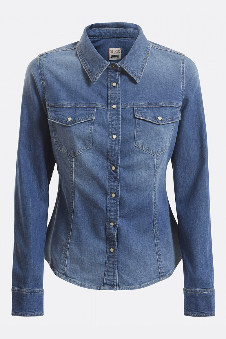 GUESS JEANS Дънкова риза с капси - Pepit.bg