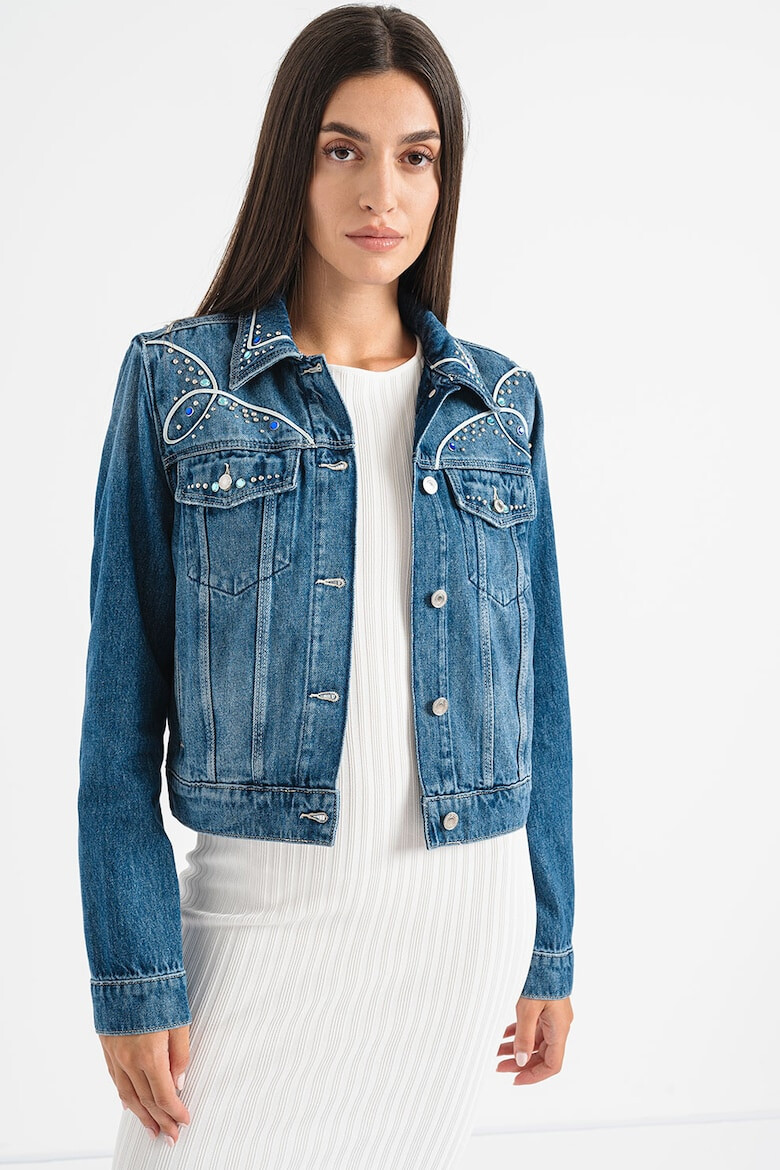 GUESS JEANS Дънково яке с капси - Pepit.bg