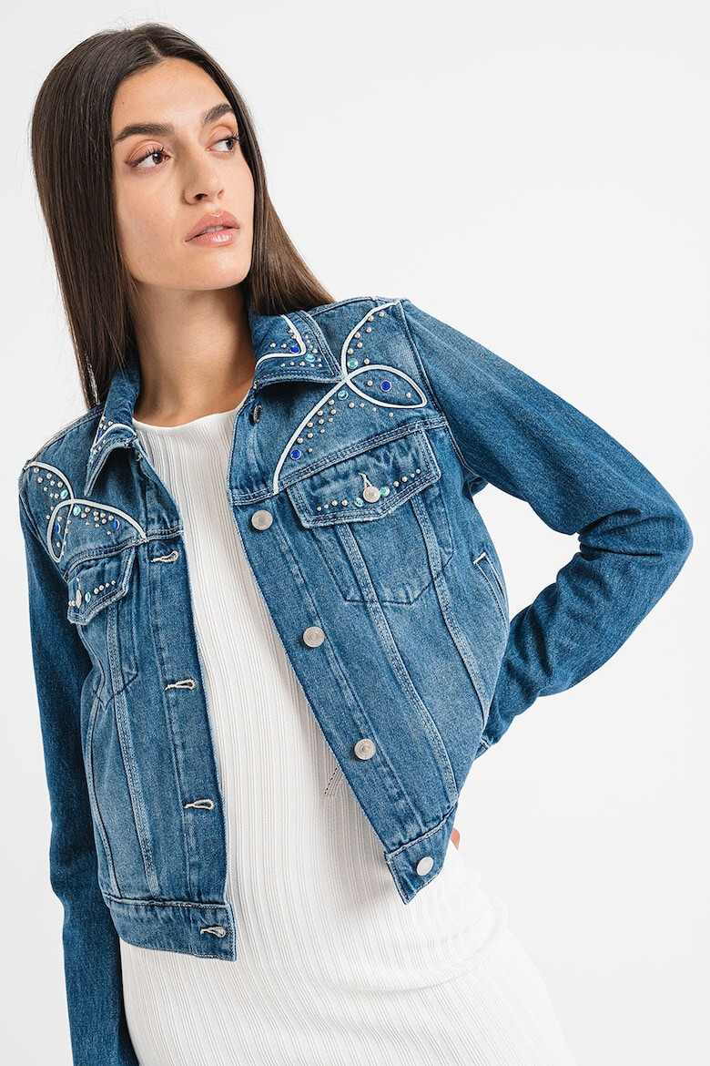GUESS JEANS Дънково яке с капси - Pepit.bg