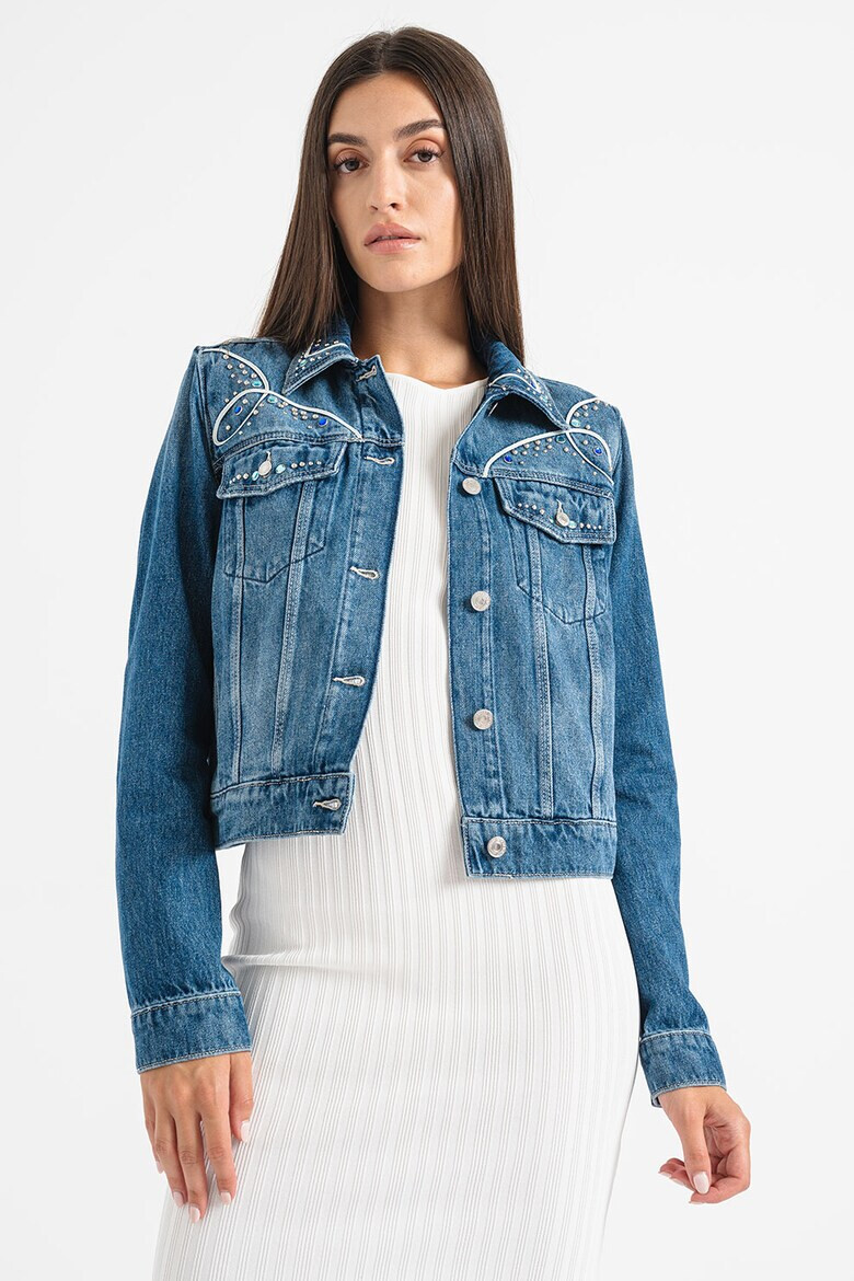 GUESS JEANS Дънково яке с капси - Pepit.bg