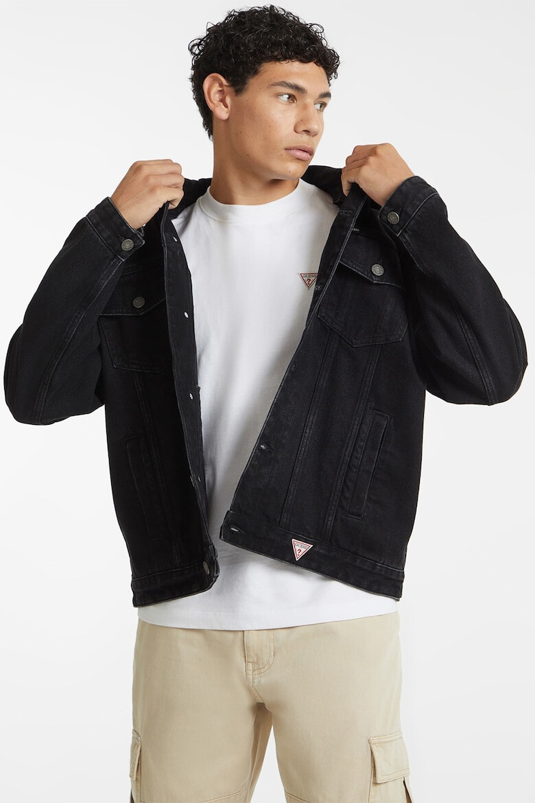 GUESS JEANS Дънково яке с копчета - Черен - Pepit.bg