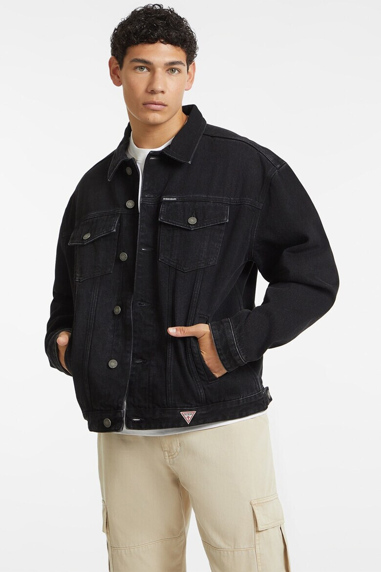 GUESS JEANS Дънково яке с копчета - Черен - Pepit.bg