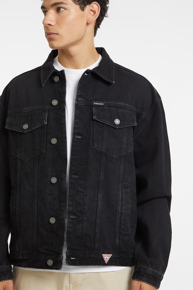 GUESS JEANS Дънково яке с копчета - Черен - Pepit.bg