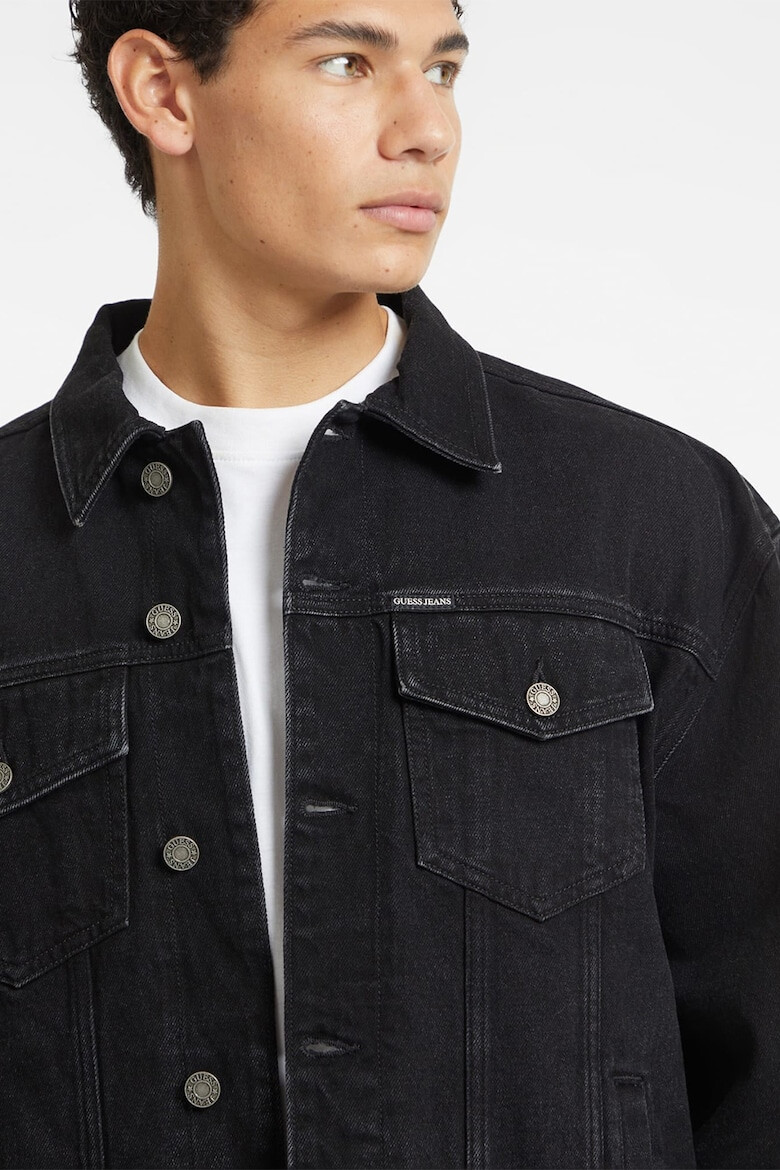 GUESS JEANS Дънково яке с копчета - Черен - Pepit.bg