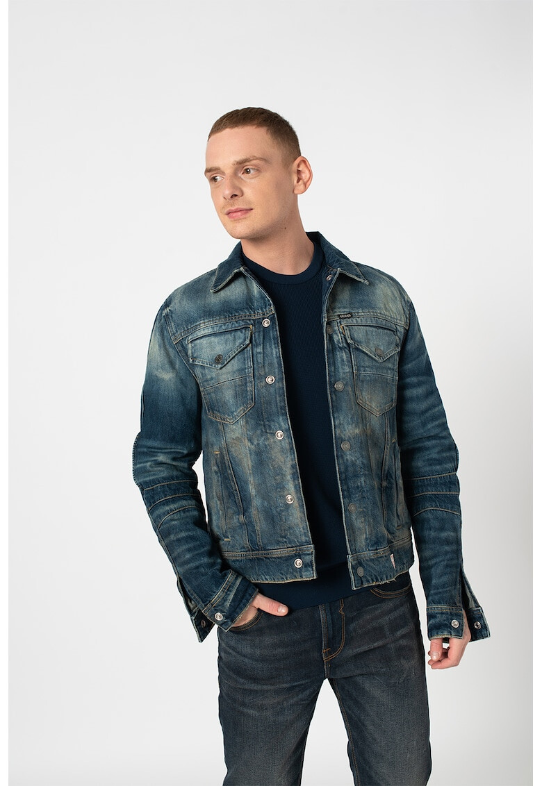 GUESS JEANS Дънково яке със захабен ефект - Pepit.bg