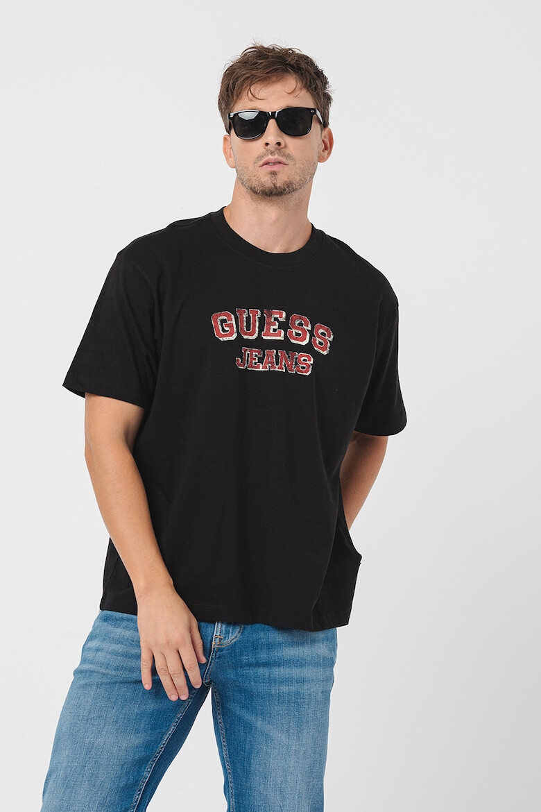 GUESS JEANS Guess Памучна тениска с овално деколте - Pepit.bg