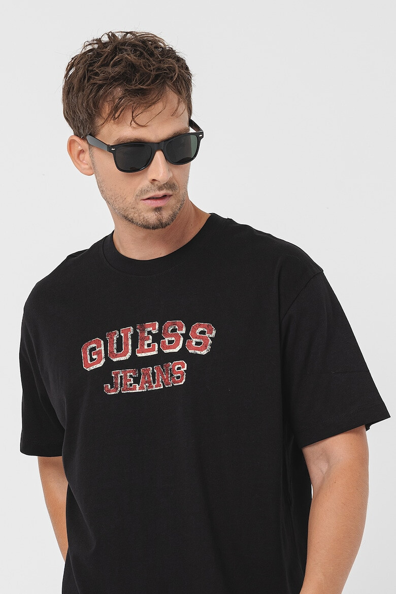 GUESS JEANS Guess Памучна тениска с овално деколте - Pepit.bg