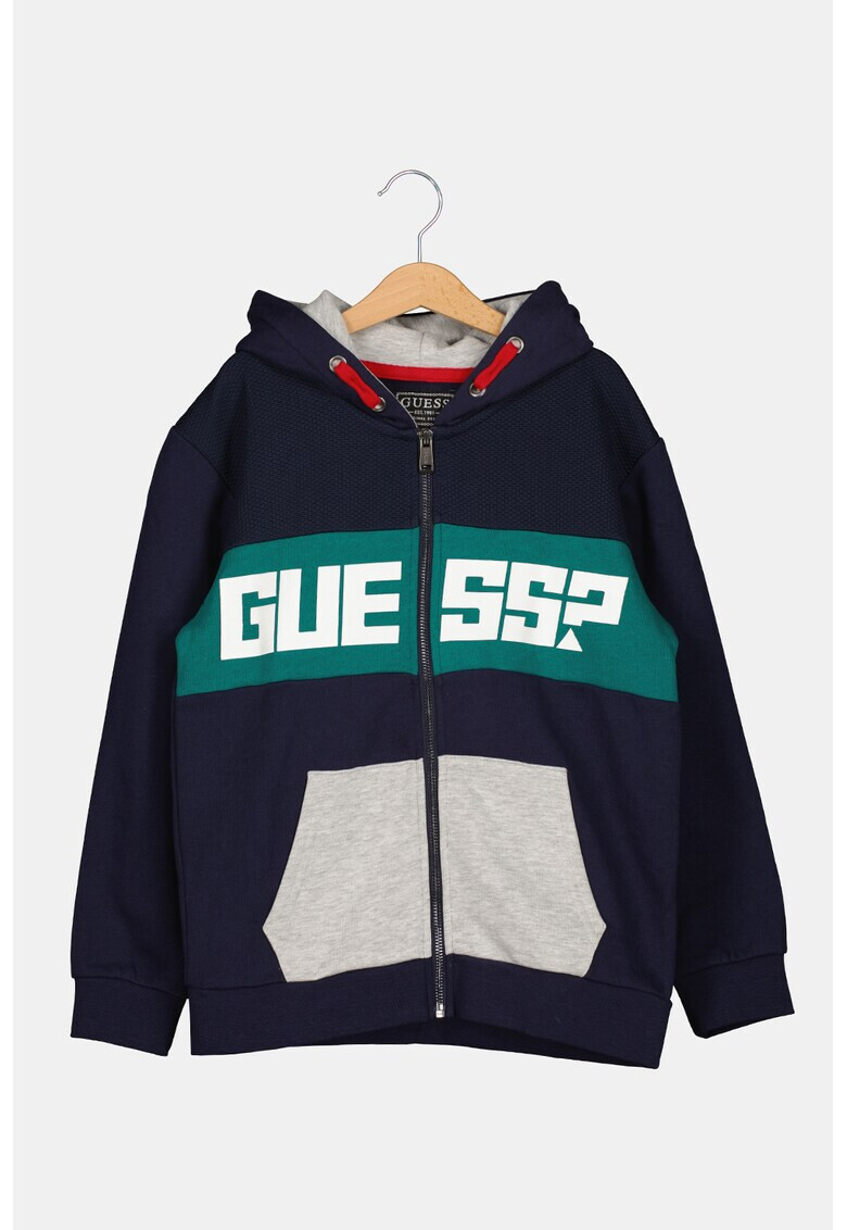 GUESS JEANS Худи с цип и лого - Pepit.bg