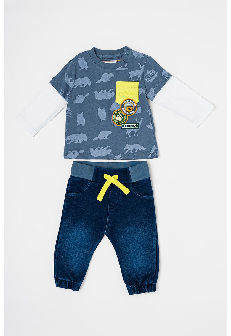 GUESS JEANS Худи с лого и цип - Pepit.bg