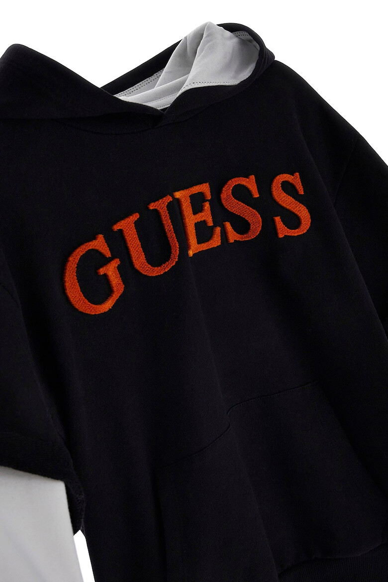 GUESS JEANS Худи с лого и контрастни ръкави - Pepit.bg