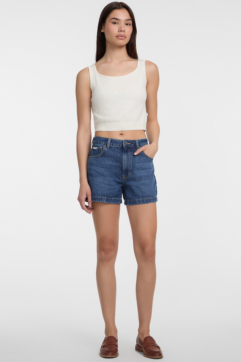 GUESS JEANS Къс панталон от деним - Син меланж - Pepit.bg