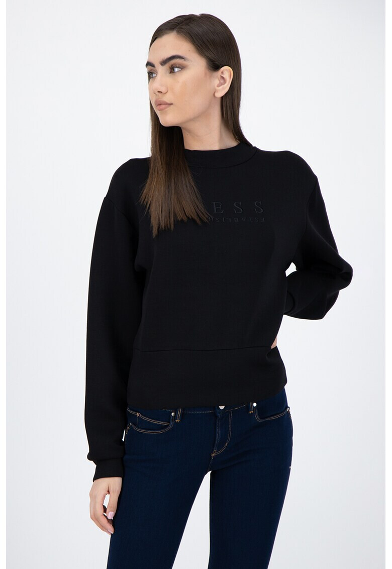 GUESS JEANS Къс суитшърт с лого - Pepit.bg