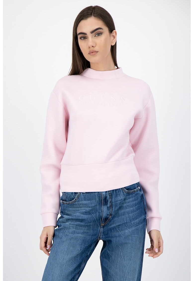 GUESS JEANS Къс суитшърт с лого - Pepit.bg