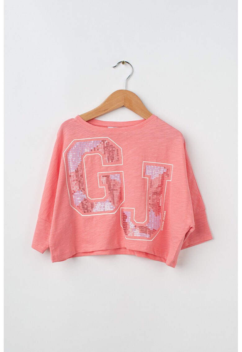 GUESS JEANS Къса блуза с пайети - Pepit.bg