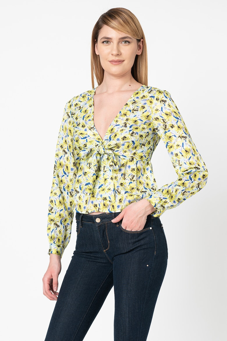 GUESS JEANS Къса блуза с пеплум - Pepit.bg